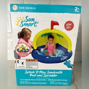 Sun Smart Beach Gear Spray N Play Sandcastle Pool & Turtle Toddler